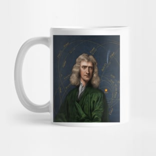 Isaac Newton and orbital motion (C021/9466) Mug